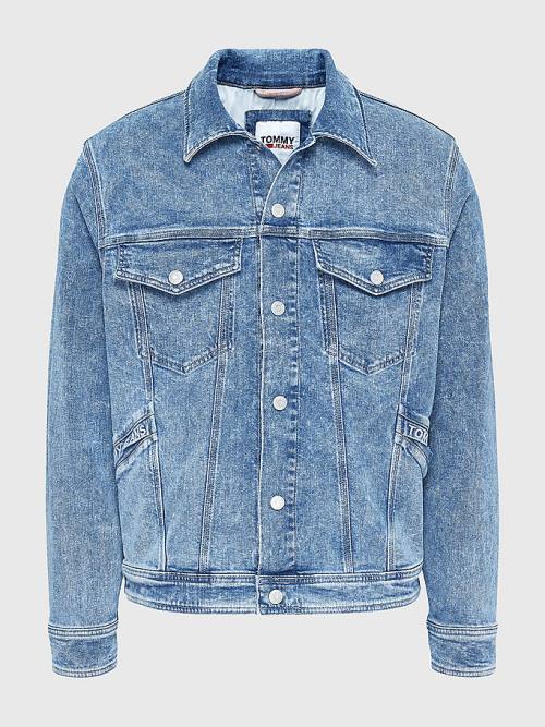 Tommy Hilfiger Oversized Trucker Kabát Férfi Denim | TH085OTA