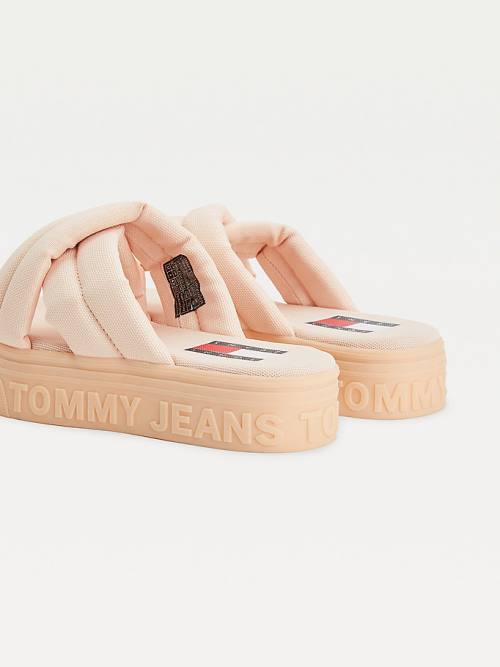 Tommy Hilfiger Padded Pántos Flatform Szandál Női Rózsaszín | TH078EMY