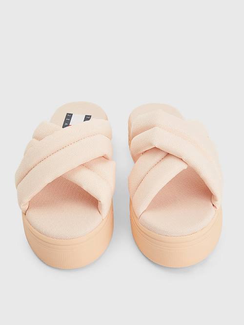 Tommy Hilfiger Padded Pántos Flatform Szandál Női Rózsaszín | TH078EMY