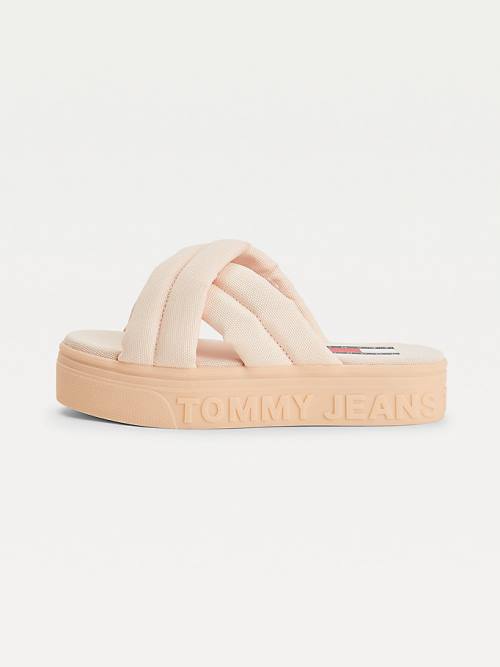 Tommy Hilfiger Padded Pántos Flatform Szandál Női Rózsaszín | TH078EMY