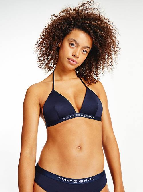 Tommy Hilfiger Padded Triangle Bikini Top Fürdőruha Női Kék | TH735TPA