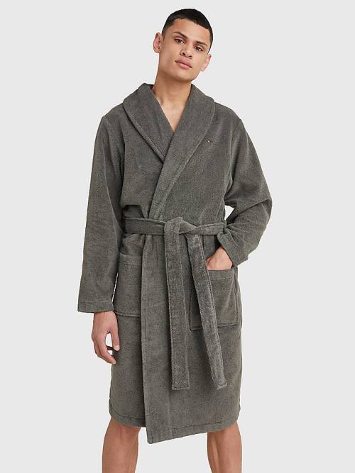 Tommy Hilfiger Pamut Towelling Bathrobe Pizsama Férfi Szürke | TH350YQC