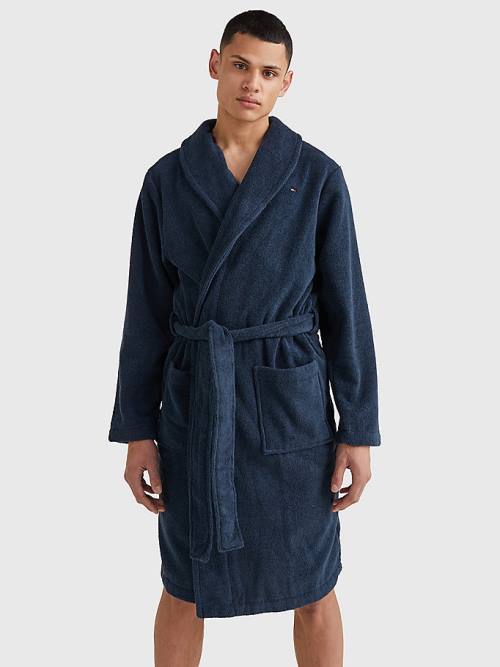 Tommy Hilfiger Pamut Towelling Bathrobe Pizsama Férfi Kék | TH625EWR