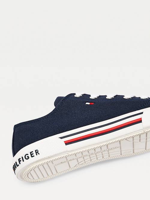 Tommy Hilfiger Pamut Vászon Csipke-Up Low-Top Tornacipő Lány Kék | TH354WGH