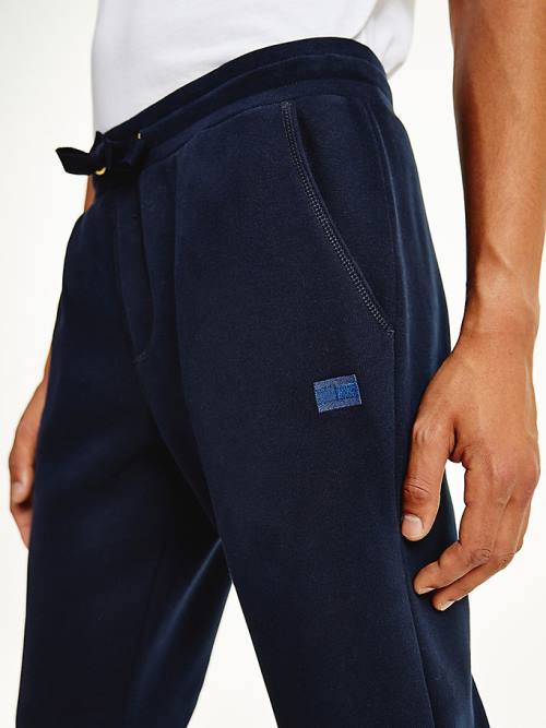 Tommy Hilfiger Peached Fleece Joggers Nadrág Férfi Kék | TH567QUN