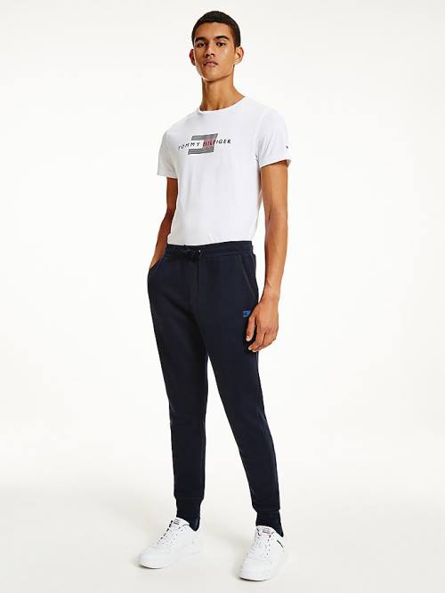 Tommy Hilfiger Peached Fleece Joggers Nadrág Férfi Kék | TH567QUN