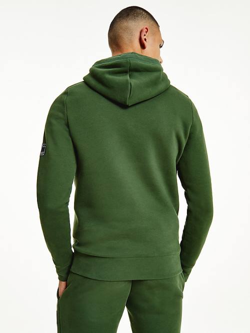 Tommy Hilfiger Peached Fleece Kapucnis Pulóver Férfi Zöld | TH463JQP