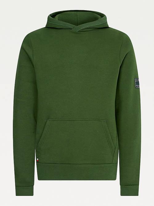 Tommy Hilfiger Peached Fleece Kapucnis Pulóver Férfi Zöld | TH463JQP