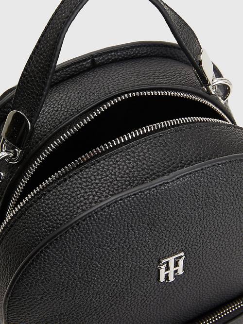 Tommy Hilfiger Pebble Grain Backpack Táska Női Fekete | TH586FBS