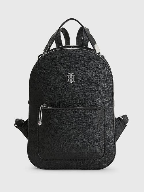 Tommy Hilfiger Pebble Grain Backpack Táska Női Fekete | TH586FBS