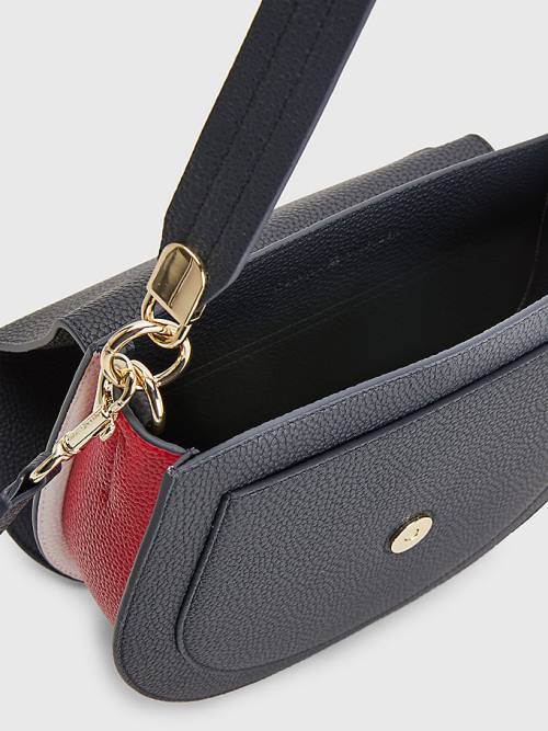 Tommy Hilfiger Pebble Grain Saddle Táska Női Kék | TH147WGK