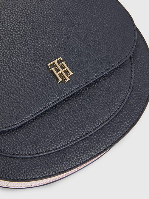 Tommy Hilfiger Pebble Grain Saddle Táska Női Kék | TH147WGK