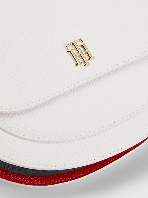 Tommy Hilfiger Pebble Grain Saddle Táska Női Fehér | TH236RDG