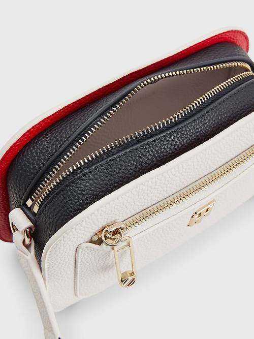 Tommy Hilfiger Pebble Grain Signature Camera Táska Női Fehér | TH362XDU