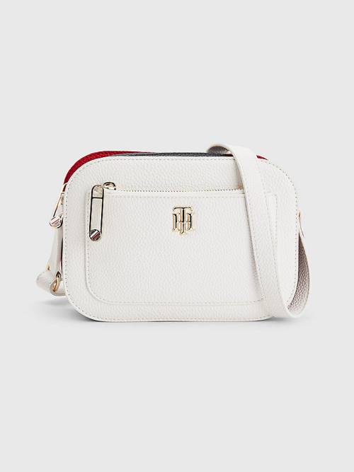 Tommy Hilfiger Pebble Grain Signature Camera Táska Női Fehér | TH362XDU