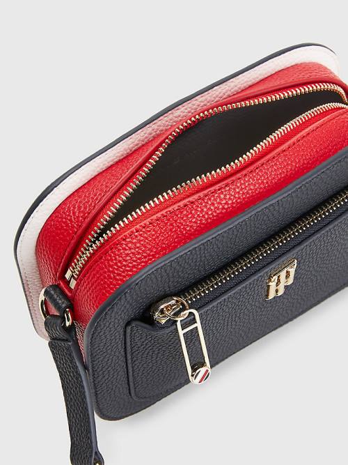 Tommy Hilfiger Pebble Grain Signature Camera Táska Női Kék | TH765QBZ