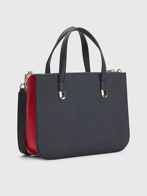 Tommy Hilfiger Pebble Grain Signature Satchel Táska Női Kék | TH286XZS