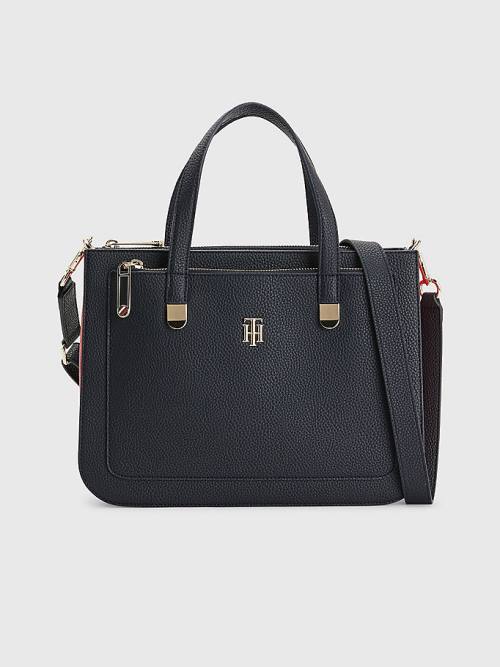 Tommy Hilfiger Pebble Grain Signature Satchel Táska Női Kék | TH286XZS