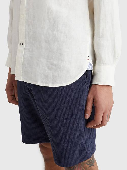 Tommy Hilfiger Pigment Dyed Regular Fit Linen Ingek Férfi Fehér | TH974ECD