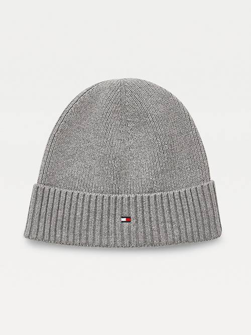 Tommy Hilfiger Pima Pamut Cashmere Cuffed Beanie Kalap Férfi Szürke | TH567HQZ