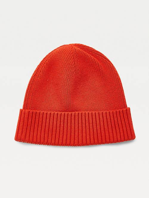 Tommy Hilfiger Pima Pamut Cashmere Cuffed Beanie Kalap Férfi Narancssárga | TH659ESW