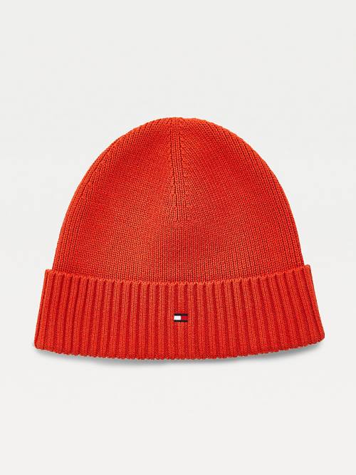 Tommy Hilfiger Pima Pamut Cashmere Cuffed Beanie Kalap Férfi Narancssárga | TH659ESW