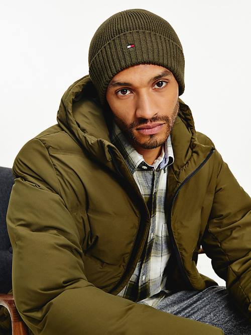 Tommy Hilfiger Pima Pamut Cashmere Cuffed Beanie Kalap Férfi Barna | TH807CLE