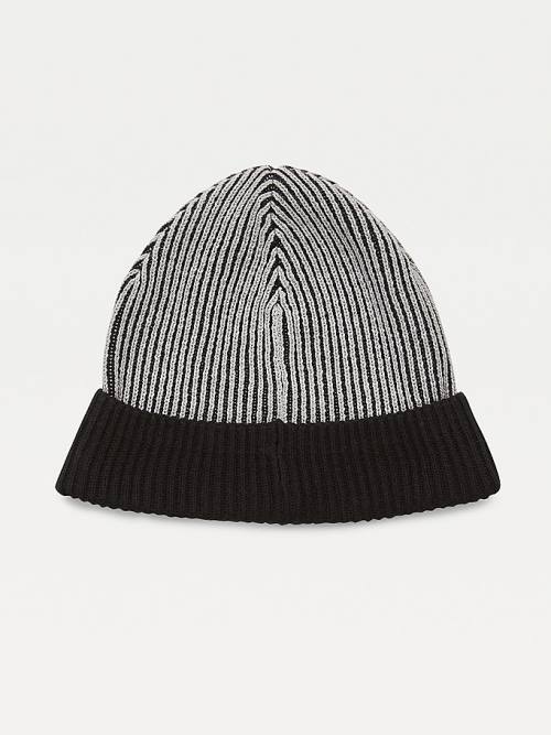 Tommy Hilfiger Pima Pamut Cashmere Double Stitch Beanie Kalap Férfi Fekete | TH036IED