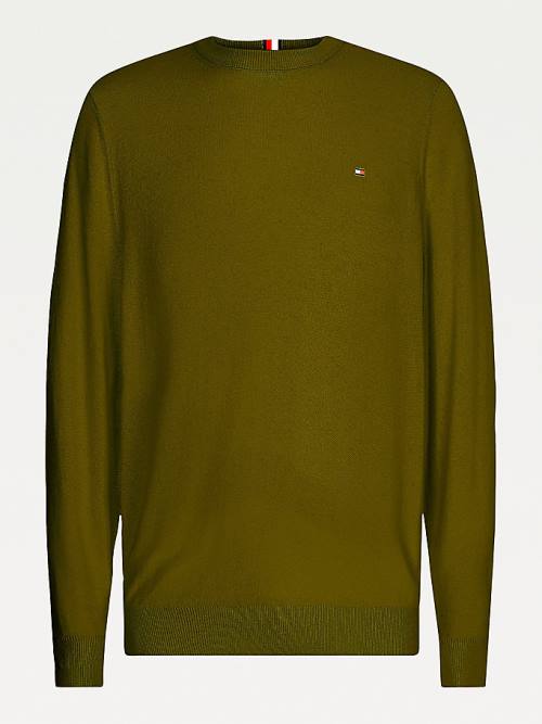 Tommy Hilfiger Pima Pamut Cashmere Jumper Pulóverek Férfi Barna | TH785MXZ