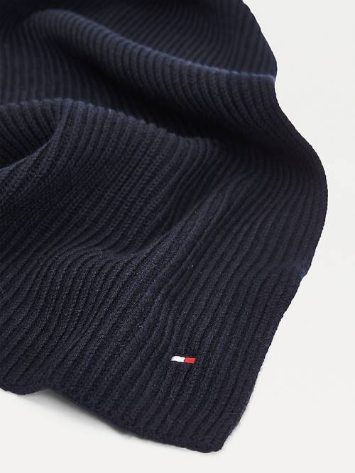 Tommy Hilfiger Pima Pamut Cashmere Sál Férfi Kék | TH098DBE