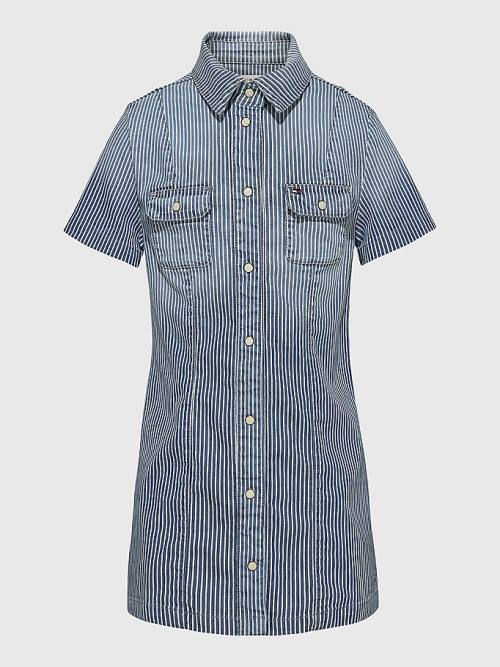 Tommy Hilfiger Pinstripe Shirt Ruha Lány Denim | TH470ICF