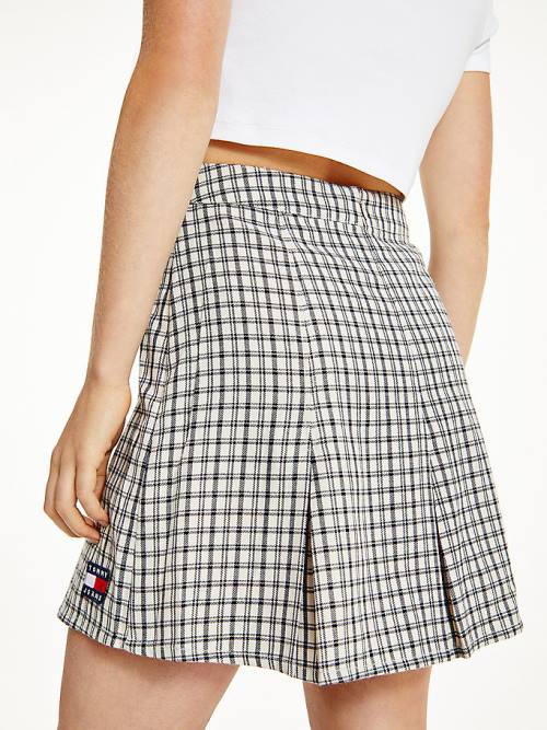 Tommy Hilfiger Plaid Check Mini Szoknya Női Bézs | TH415IDU