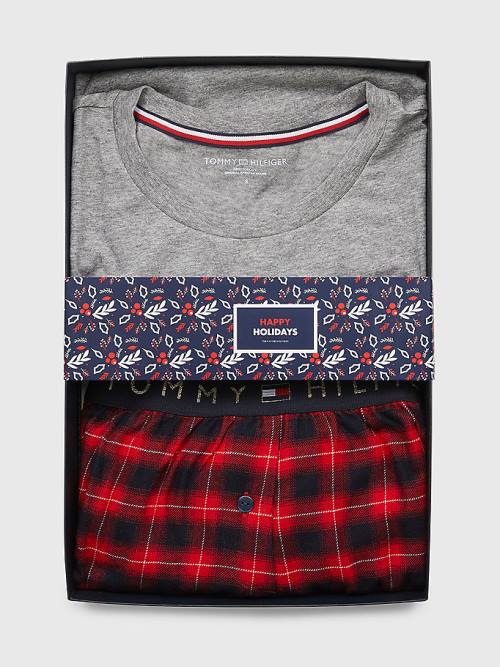 Tommy Hilfiger Plaid Stretch Flannel Set Pizsama Női Piros | TH812FDV