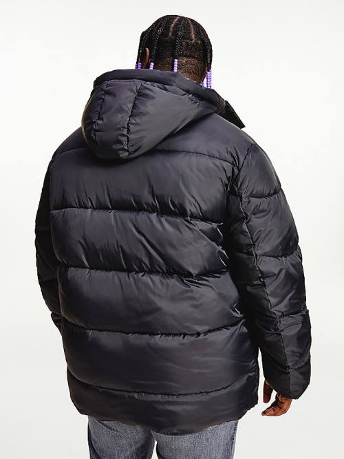 Tommy Hilfiger Plus Asymmetrical Zip Puffer Kabát Férfi Fekete | TH210WDN