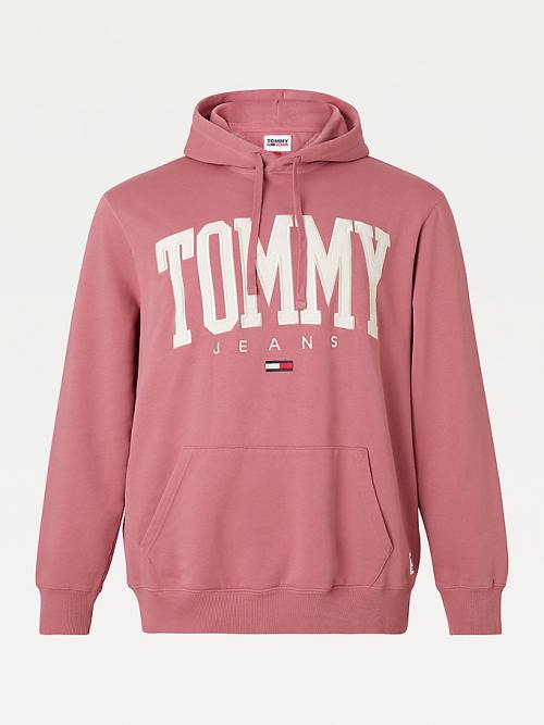 Tommy Hilfiger Plus College Logo Kapucnis Pulóver Férfi Rózsaszín | TH986FVL