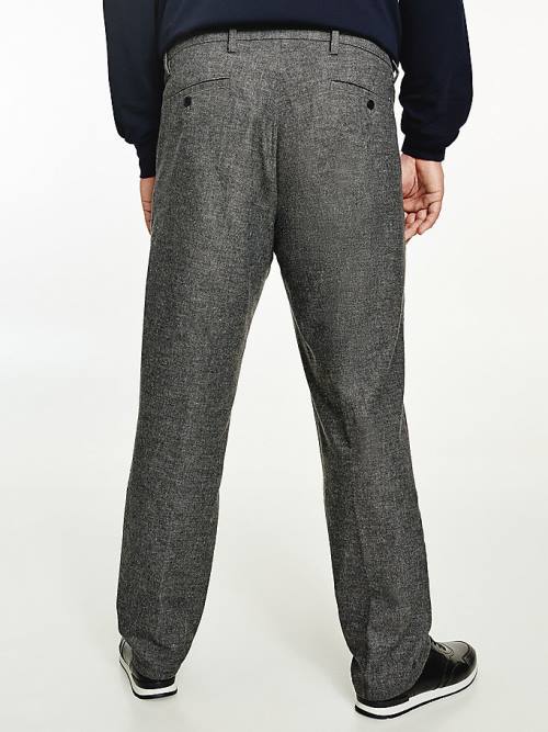 Tommy Hilfiger Plus Denton Fitted Straight Wool-Look Nadrág Férfi Szürke | TH234DVH