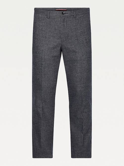 Tommy Hilfiger Plus Denton Fitted Straight Wool-Look Nadrág Férfi Kék | TH540QDS