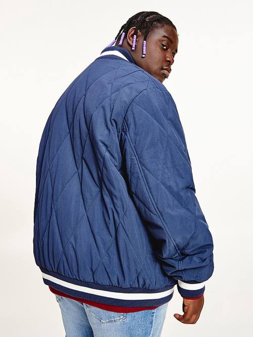 Tommy Hilfiger Plus Diamond Quilted Bomber Kabát Férfi Kék | TH196ZOF