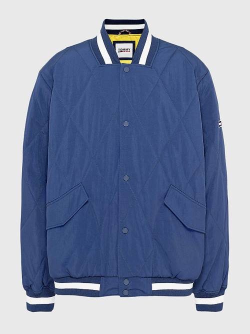 Tommy Hilfiger Plus Diamond Quilted Bomber Kabát Férfi Kék | TH196ZOF