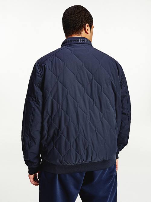 Tommy Hilfiger Plus Diamond Quilted Bomber Kabát Férfi Kék | TH326QMH