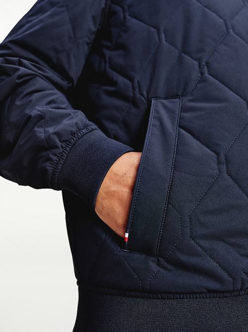 Tommy Hilfiger Plus Diamond Quilted Bomber Kabát Férfi Kék | TH326QMH