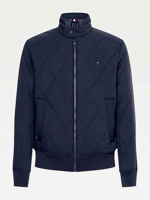 Tommy Hilfiger Plus Diamond Quilted Bomber Kabát Férfi Kék | TH326QMH