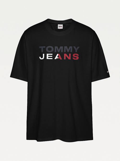 Tommy Hilfiger Plus Essential Graphic Póló Férfi Fekete | TH935XWE