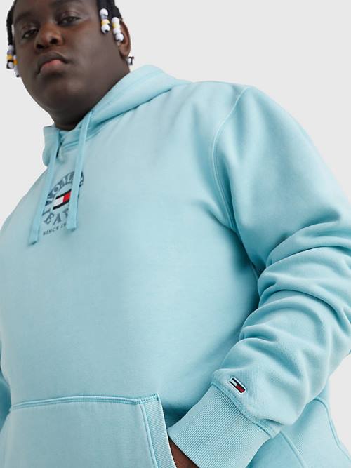 Tommy Hilfiger Plus Fleece Kapucnis Pulóver Férfi Kék | TH175LMK