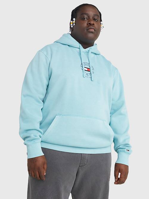 Tommy Hilfiger Plus Fleece Kapucnis Pulóver Férfi Kék | TH175LMK