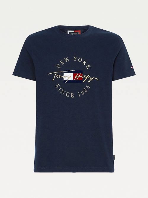 Tommy Hilfiger Plus Icons Long Sleeve Póló Férfi Kék | TH173GSW