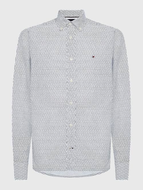 Tommy Hilfiger Plus Micro Print Poplin Regular Fit Ingek Férfi Fehér | TH210DVN