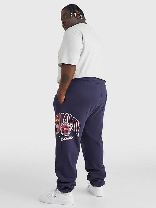 Tommy Hilfiger Plus Organic Pamut Collegiate Joggers Nadrág Férfi Kék | TH081DWX