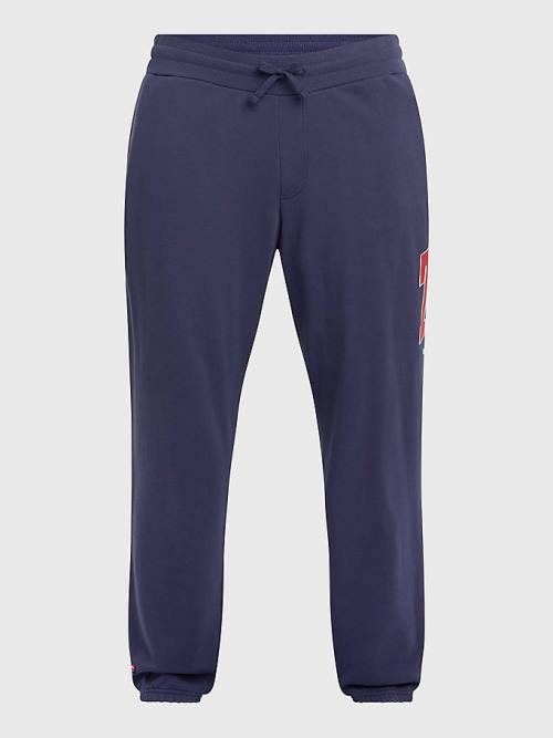 Tommy Hilfiger Plus Organic Pamut Collegiate Joggers Nadrág Férfi Kék | TH081DWX