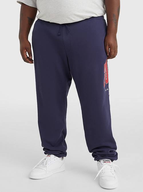 Tommy Hilfiger Plus Organic Pamut Collegiate Joggers Nadrág Férfi Kék | TH081DWX